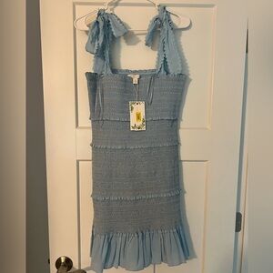 NWT Smocked blue dress, size medium. Chelsea & Violet